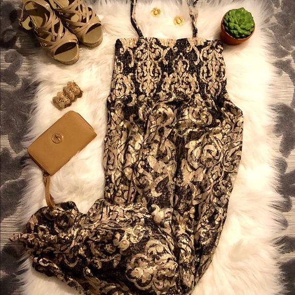 India Boutique Dresses & Skirts - Elegant Gold Accented Long Dress